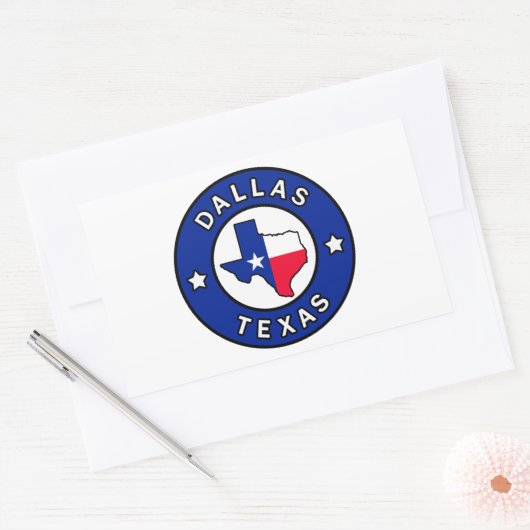 Dallas Texas Rechthoekige Sticker (Envelop)