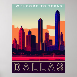 Dallas, Texas, Reizen Poster