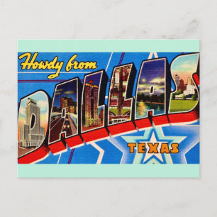 Dallas Texas Retro Groet Ansichtkaart Briefkaart