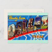 Dallas Texas Retro Groeten Briefkaart (Voorkant / Achterkant)