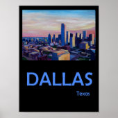 Dallas Texas Retro Travel Poster (Voorkant)