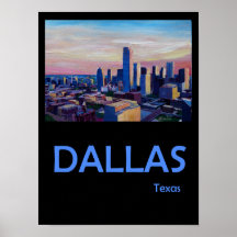 Dallas Texas Retro Travel Poster