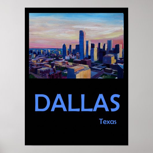 Dallas Texas Retro Travel Poster (Voorkant)