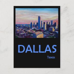 Dallas Texas Retro Travel Poster Briefkaart