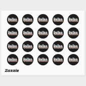 Dallas Texas Retro Vervaaide Tekst Kunst Ronde Sticker (Vel)