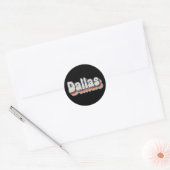 Dallas Texas Retro Vervaaide Tekst Kunst Ronde Sticker (Envelop)