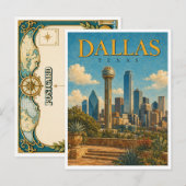 Dallas Texas Reunion Tower GeoSaga Briefkaart (Voorkant / Achterkant)