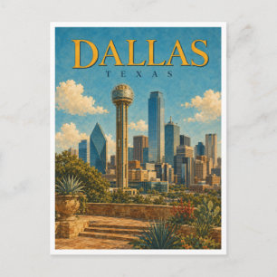 Dallas Texas Reunion Tower GeoSaga Briefkaart