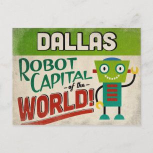 Dallas Texas Robot - Funny  Briefkaart