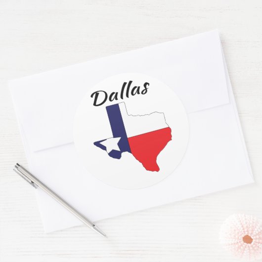Dallas - Texas Ronde Sticker (Envelop)