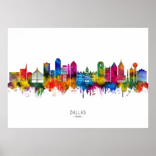 Dallas Texas Silhouet Poster (Voorkant)
