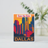 Dallas Texas Silhouet Roze Trouw Uitnodiging (Staand voorkant)