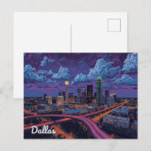 Dallas Texas Silhouette Stads Kunst Briefkaart (Voorkant / Achterkant)