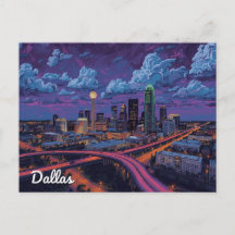 Dallas Texas Silhouette Stads Kunst
