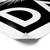 Dallas Texas Silhouette Zwart Wit Houtsnede Perfect Poster (Hoek)