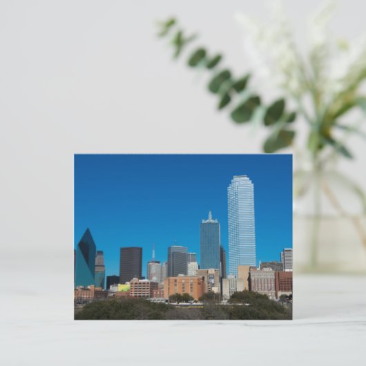 Dallas Texas skyline at sunset Briefkaart (Staand voorkant)