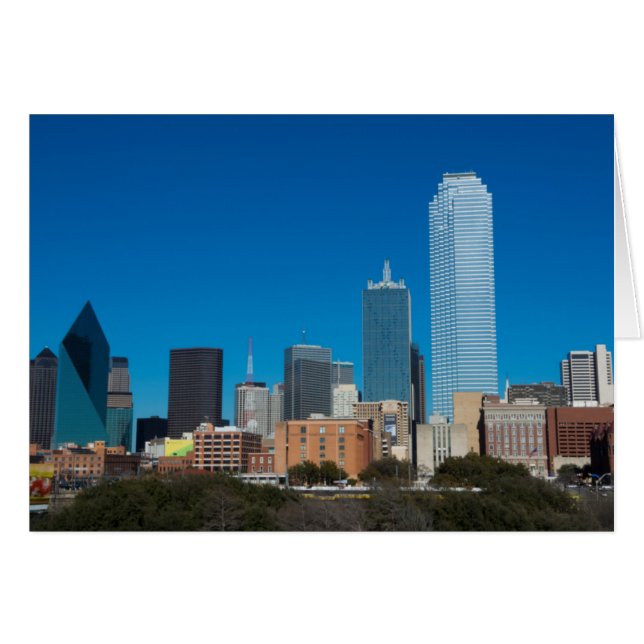 Dallas Texas skyline bij zonsondergang (Voorkant Horizontaal)