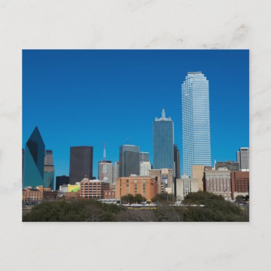 Dallas Texas skyline bij zonsondergang Briefkaart (Voorkant)