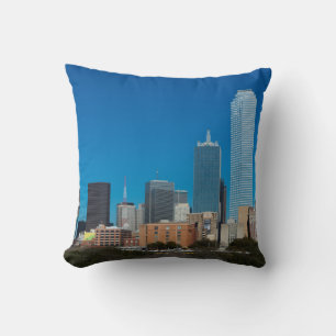 Dallas Texas skyline bij zonsondergang Kussen