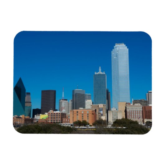 Dallas Texas skyline bij zonsondergang Magneet (Horizontaal)
