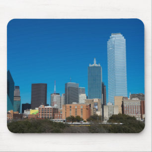 Dallas Texas skyline bij zonsondergang Muismat