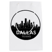 Dallas Texas Skyline Black and White Cityscape Medium Cadeauzakje (Voorkant)