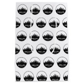 Dallas Texas Skyline Black and White Cityscape Medium Cadeauzakje (Achterkant)