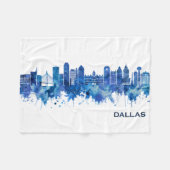 Dallas Texas Skyline Blue Fleece Deken (Voorkant (Horizontaal))