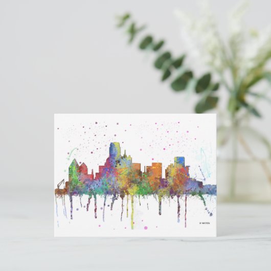 DALLAS, TEXAS SKYLINE BRIEFKAART (Staand voorkant)