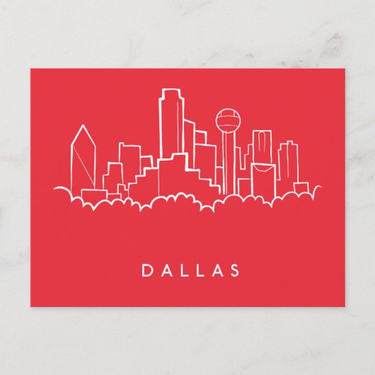 Dallas Texas Skyline Briefkaart (Voorkant)