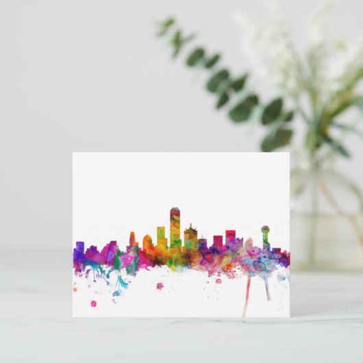 Dallas Texas Skyline Briefkaart (Staand voorkant)