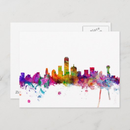 Dallas Texas Skyline Briefkaart (Voorkant / Achterkant)