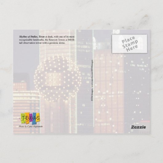 Dallas, Texas skyline Briefkaart (Achterkant)