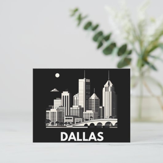 Dallas Texas Skyline Briefkaart (Staand voorkant)