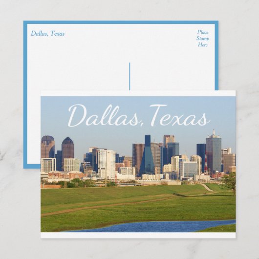 Dallas, Texas Skyline, Briefkaart Verenigde Staten (Voorkant / Achterkant)