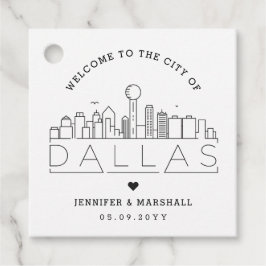 Dallas, Texas Skyline | Bruiloft Welkom Favor Bedankjes Labels