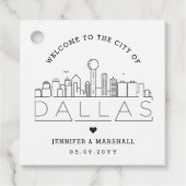 Dallas, Texas Skyline | Bruiloft Welkom Favor Bedankjes Labels (Voorkant)