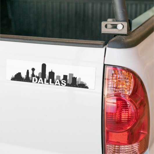 Dallas Texas Skyline Bumpersticker (Op Truck)