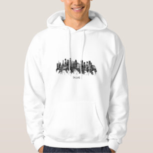 Dallas Texas Skyline BW Hoodie