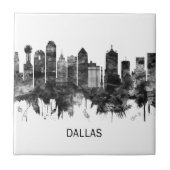 Dallas Texas Skyline BW Tegeltje (Voorkant)