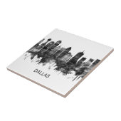 Dallas Texas Skyline BW Tegeltje (Zijkant)