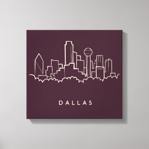 Dallas Texas Skyline Canvas Afdruk