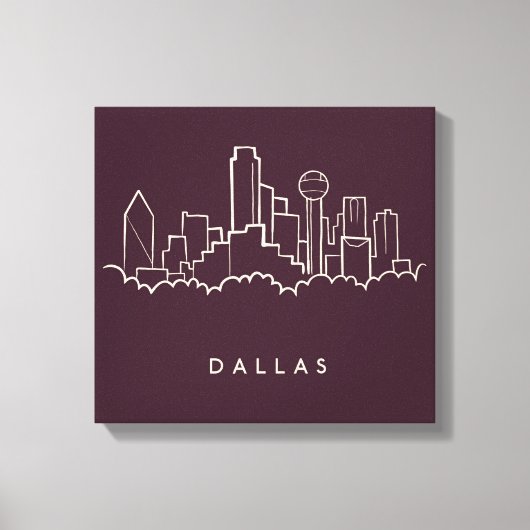 Dallas Texas Skyline Canvas Afdruk (Voorkant)
