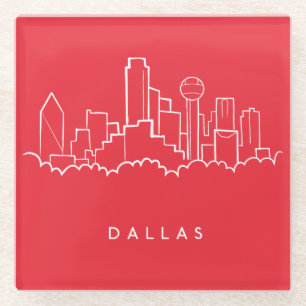 Dallas Texas Skyline Glazen Onderzetter