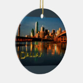 Dallas Texas Skyline in Dusk Keramisch Ornament (Rechts)