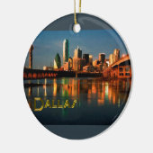 Dallas Texas Skyline in Dusk Keramisch Ornament (Links)