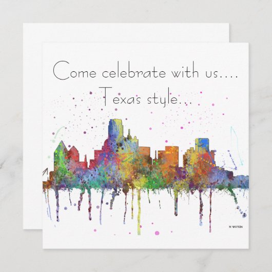 DALLAS, TEXAS SKYLINE KAART (Voorkant / Achterkant)