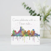 DALLAS, TEXAS SKYLINE KAART (Staand voorkant)