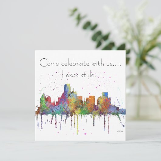 DALLAS, TEXAS SKYLINE KAART (Staand voorkant)