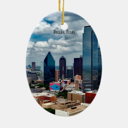 Dallas, Texas skyline Keramisch Ornament (Achterkant)
